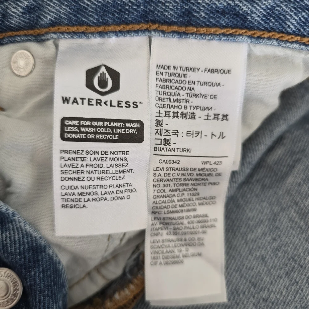 Levis Womens 501 Skinny Tapered Button Fly Distressed Blue Denim Jeans Sz 27x30 - Picture 9 of 11